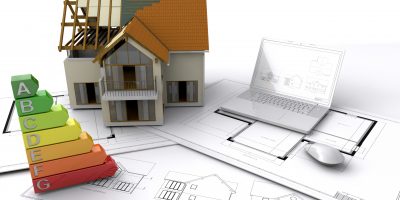 Contemporary style house under construction